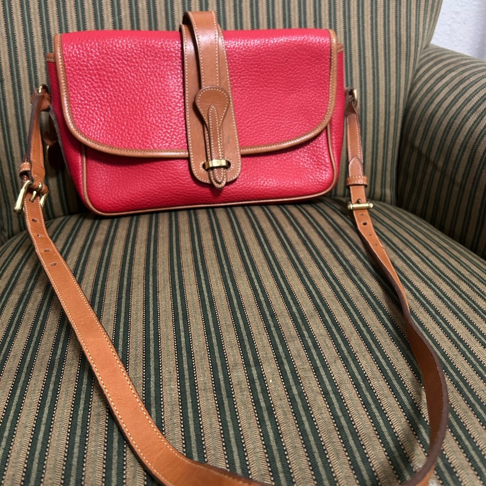 Red and Tan Leather Dooney Bourke Shoulder Bag
